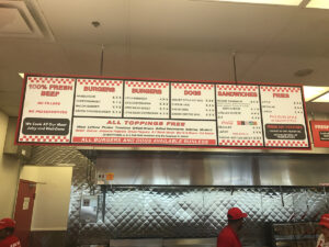 Fiveguys Menu