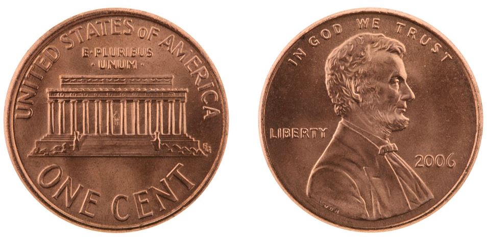 Moeda de 1 centavo - One cent - Penny