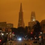 Céu de San Francisco fica laranja com fumaça dos incêndios florestais 3