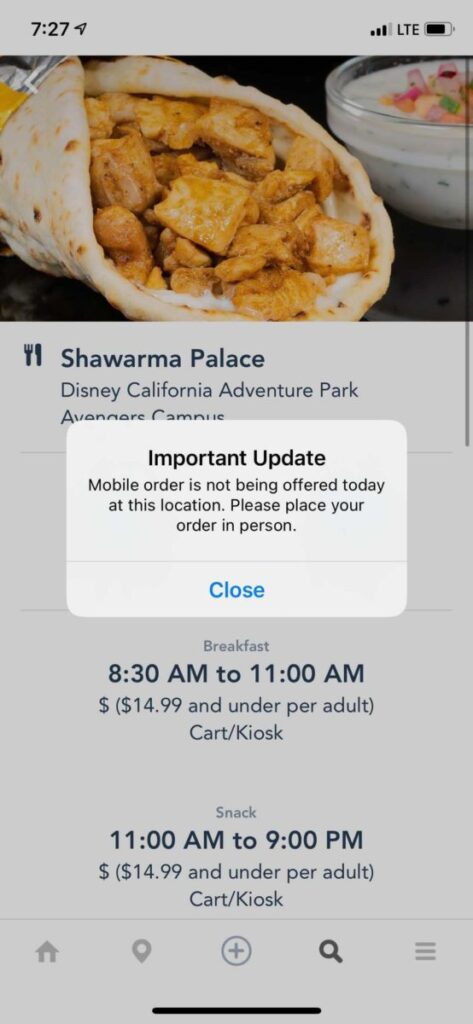 Shawarma Palace no Avengers Campus suspende vendas pelo aplicativo 1