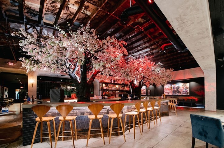 Restaurante em San Diego e espaço com cerejeiras e comida asiática